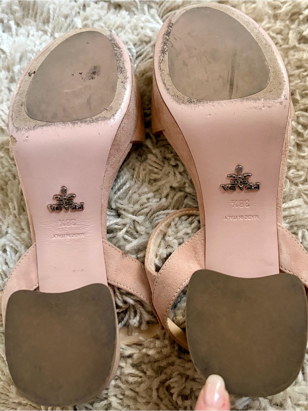 Prada Suede Platform Sandal 38.5 - Picture 6 of 10